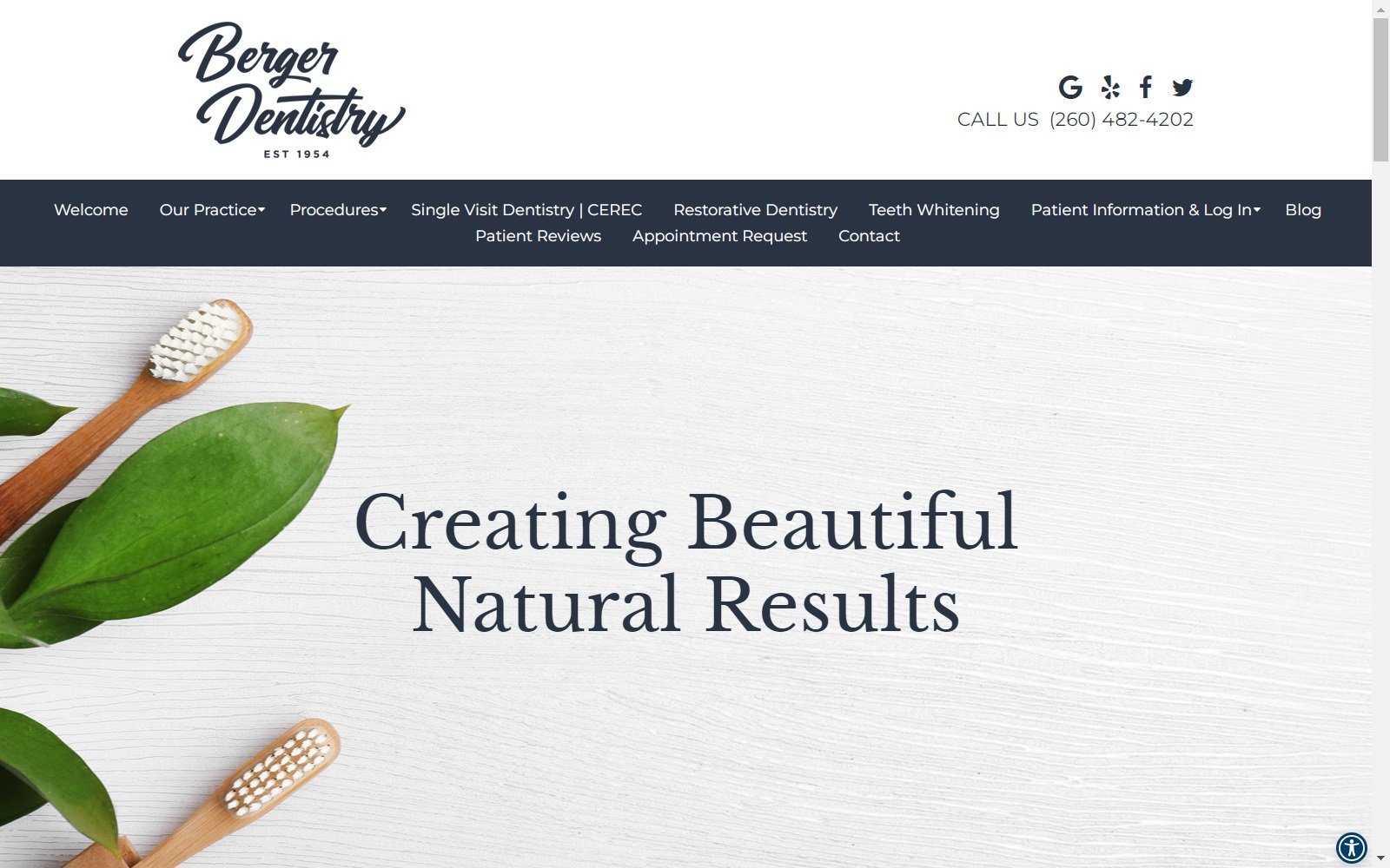 bergerdentistry.com screenshot