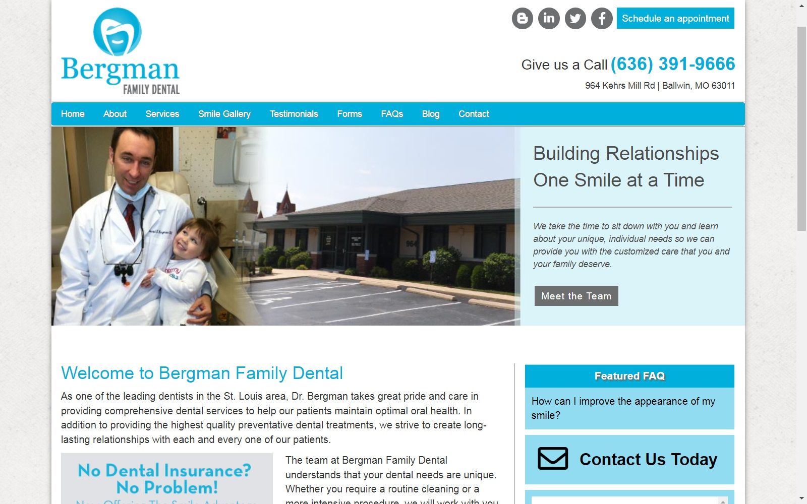 bergmanfamilydental.com screenshot