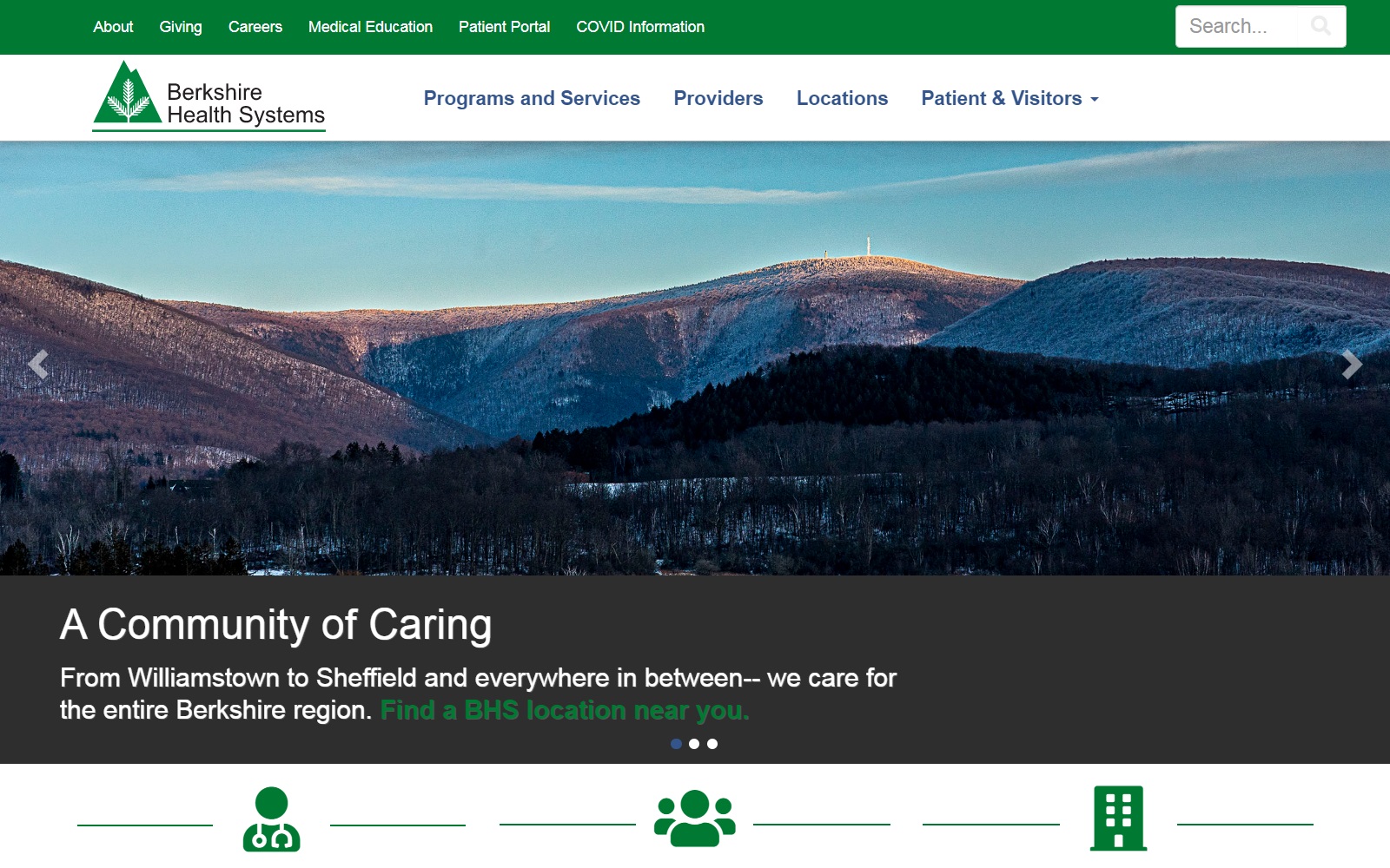 berkshirehealthsystems.org screenshot