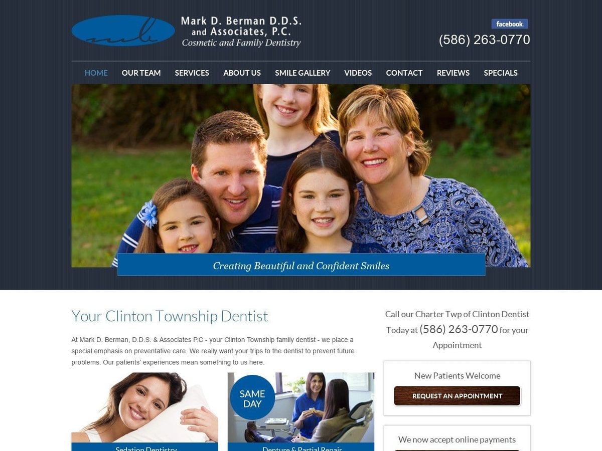 Mark D. Berman Dds Dentist Website Screenshot from bermandental.com