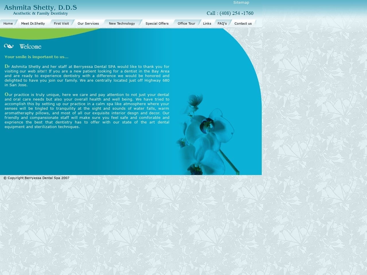 Dr Ashmita Shetty DDS Website Screenshot from berryessadentalspa.com