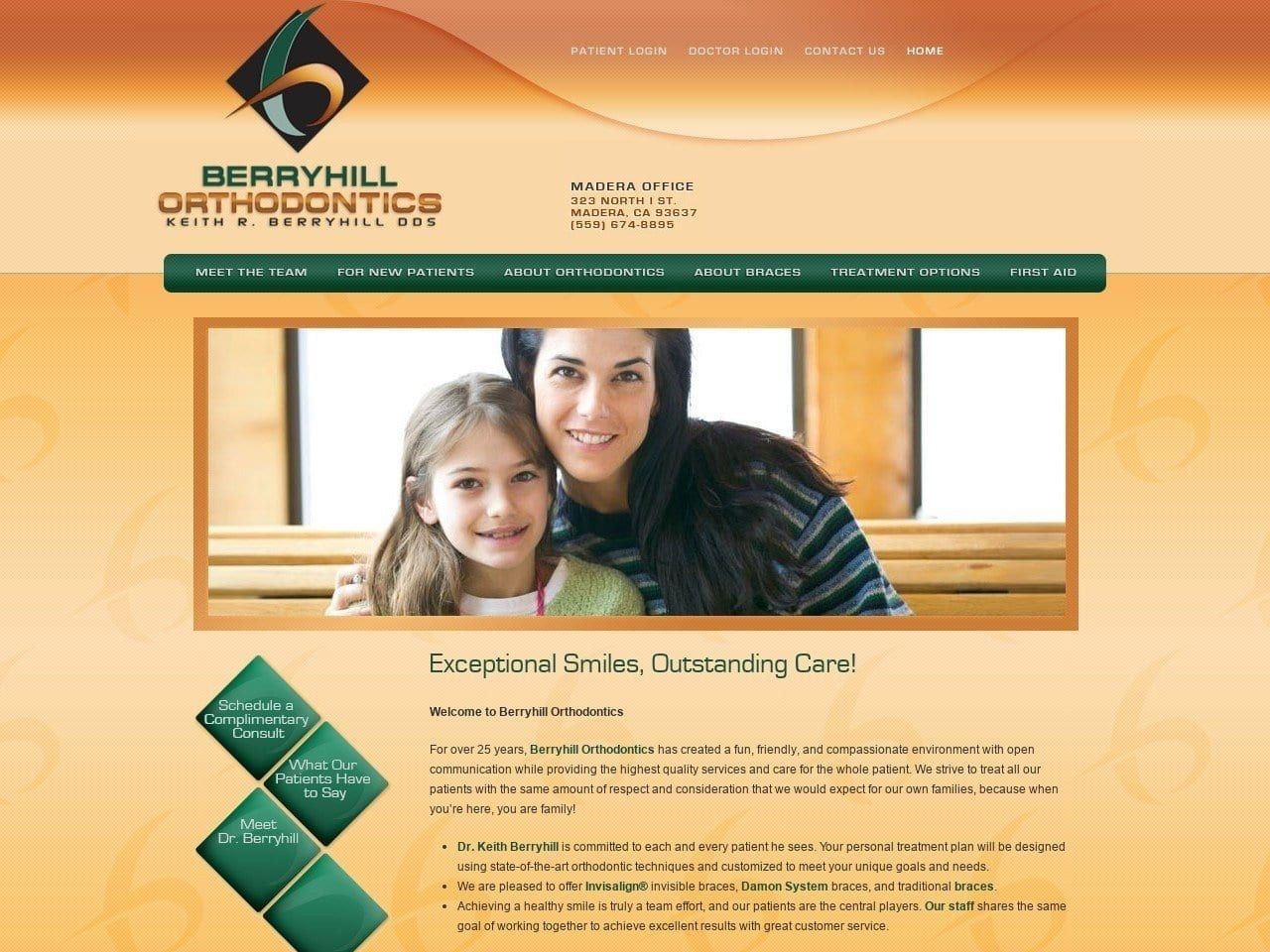 Berryhill Keith R DDS Website Screenshot from berryhillortho.com