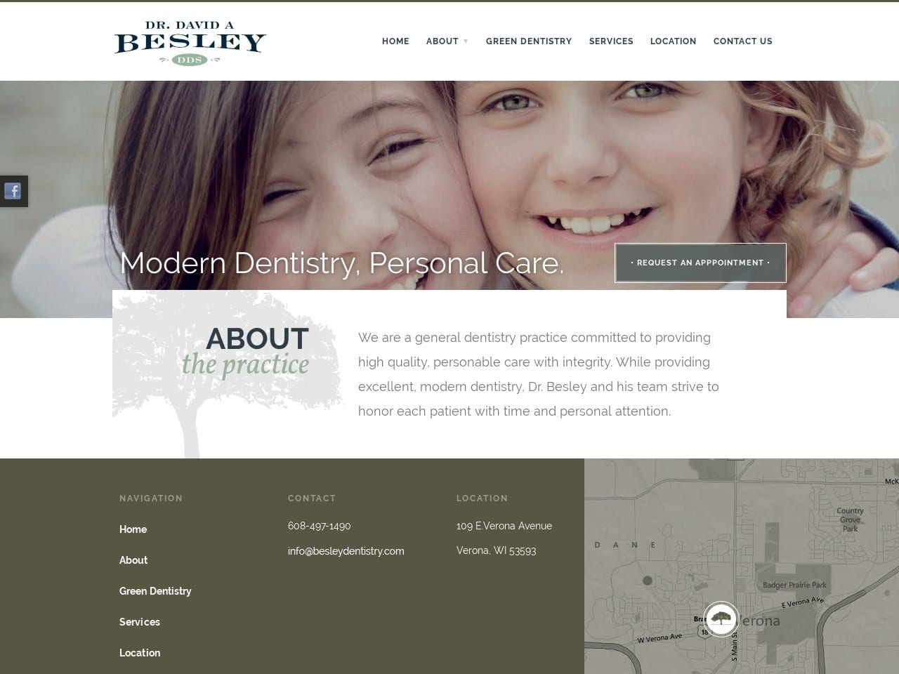 Dr. David A. Besley DDS Website Screenshot from besleydentistry.com