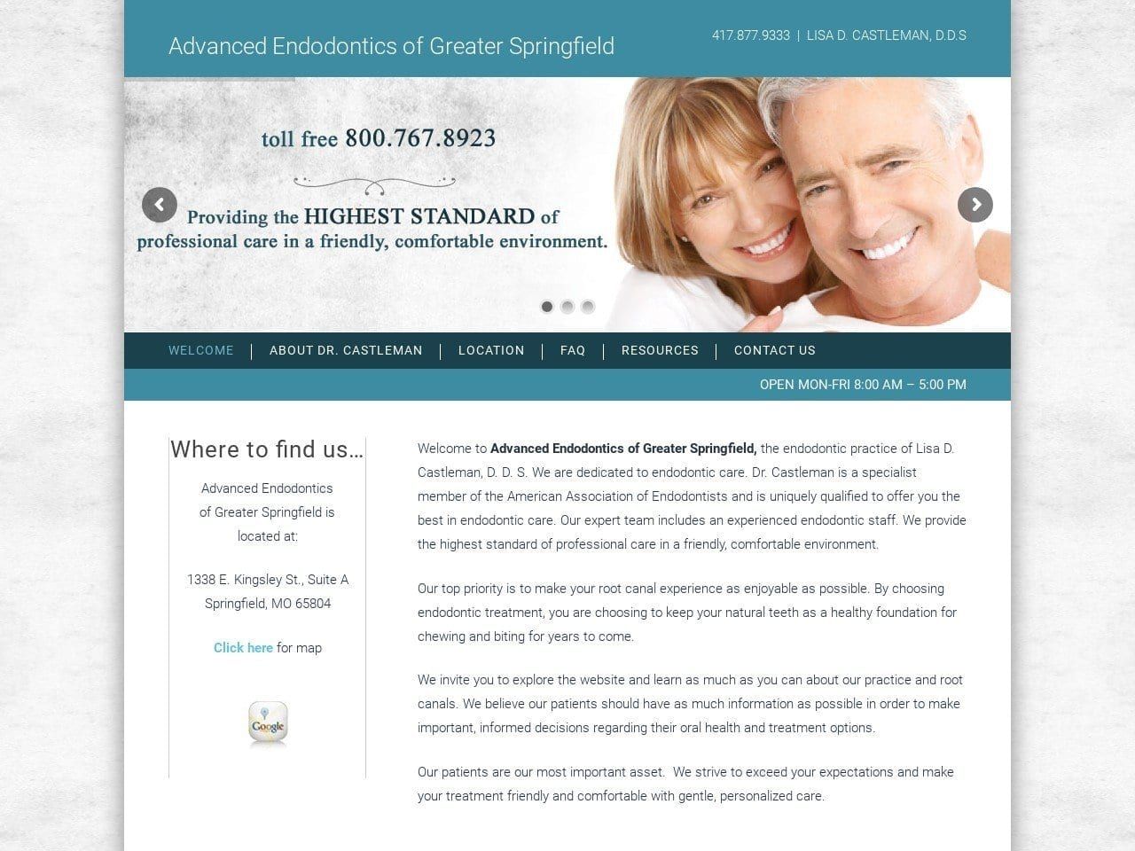 Advanced Endodontics Website Screenshot from bestrootcanals.com