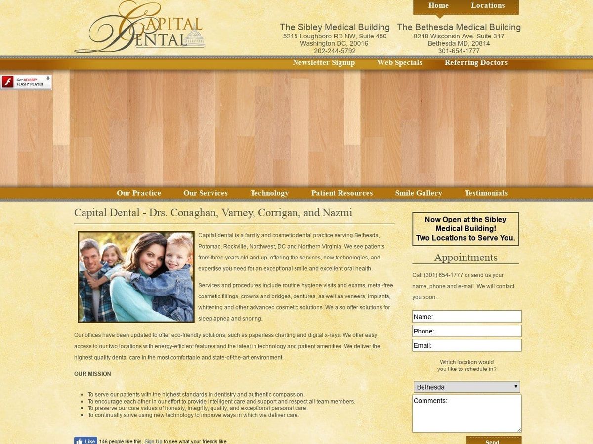 Capital Dental Stephen W. Varney DDS Website Screenshot from bethesdamddentist.com