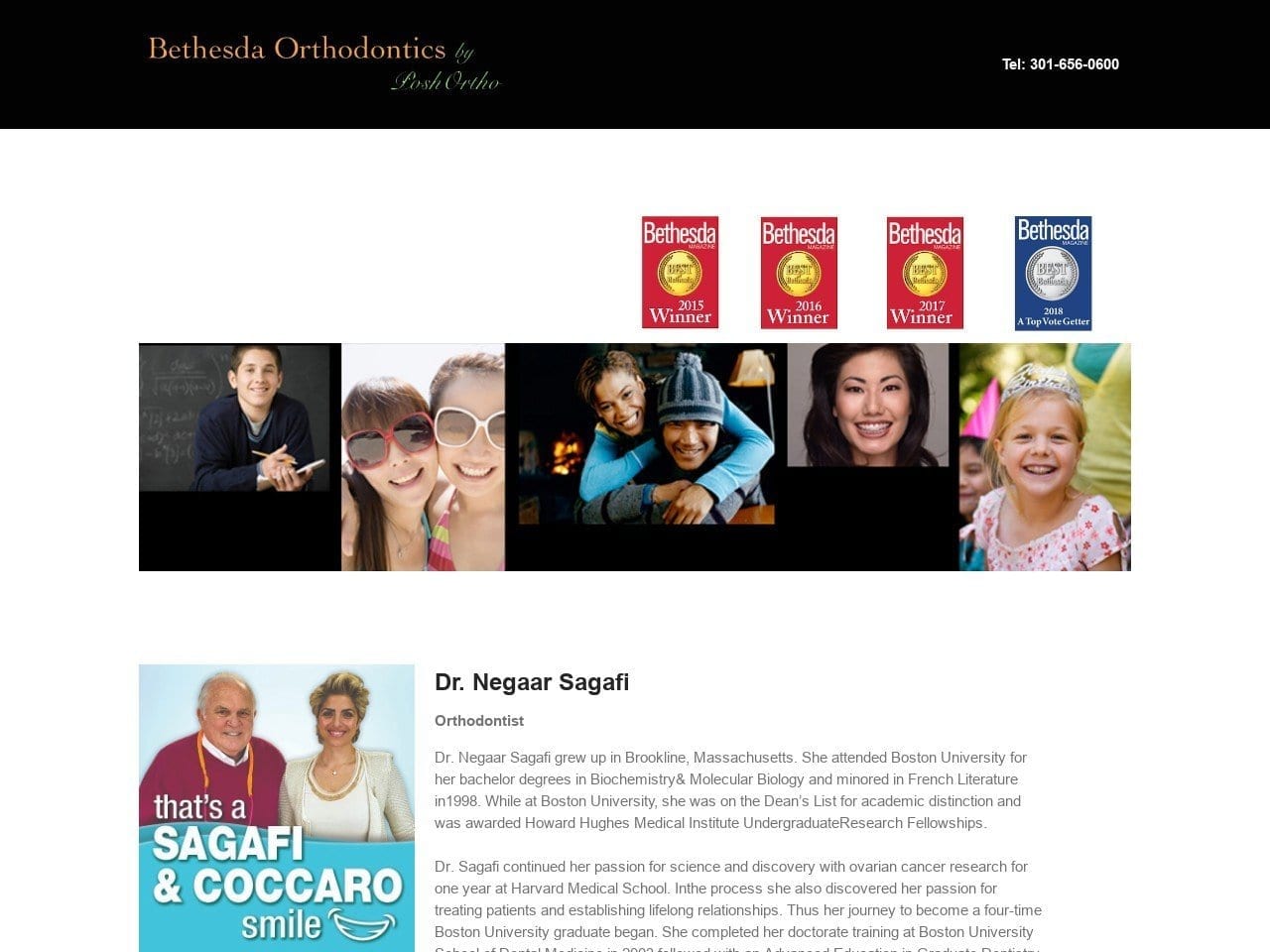 Dr. Peter J. Coccaro Jr. Website Screenshot from bethesdaorthodontics.com