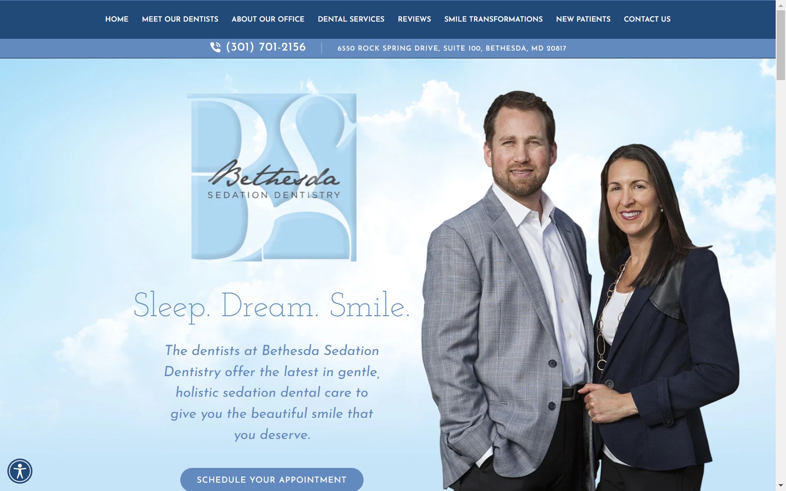 bethesdasedationdentistry.com screenshot