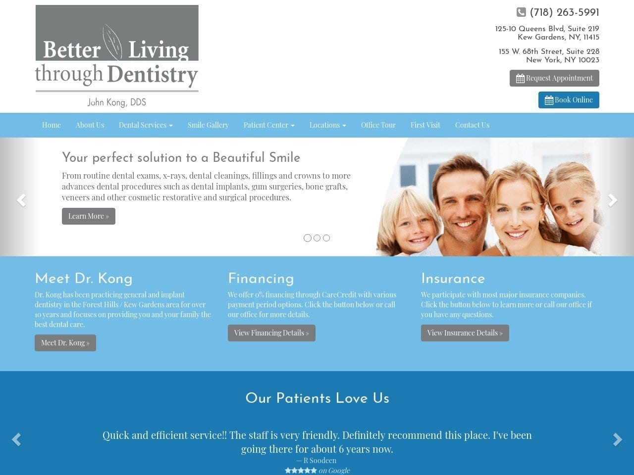 Dr. John Kong DDS Website Screenshot from betterlivingdentistry.com