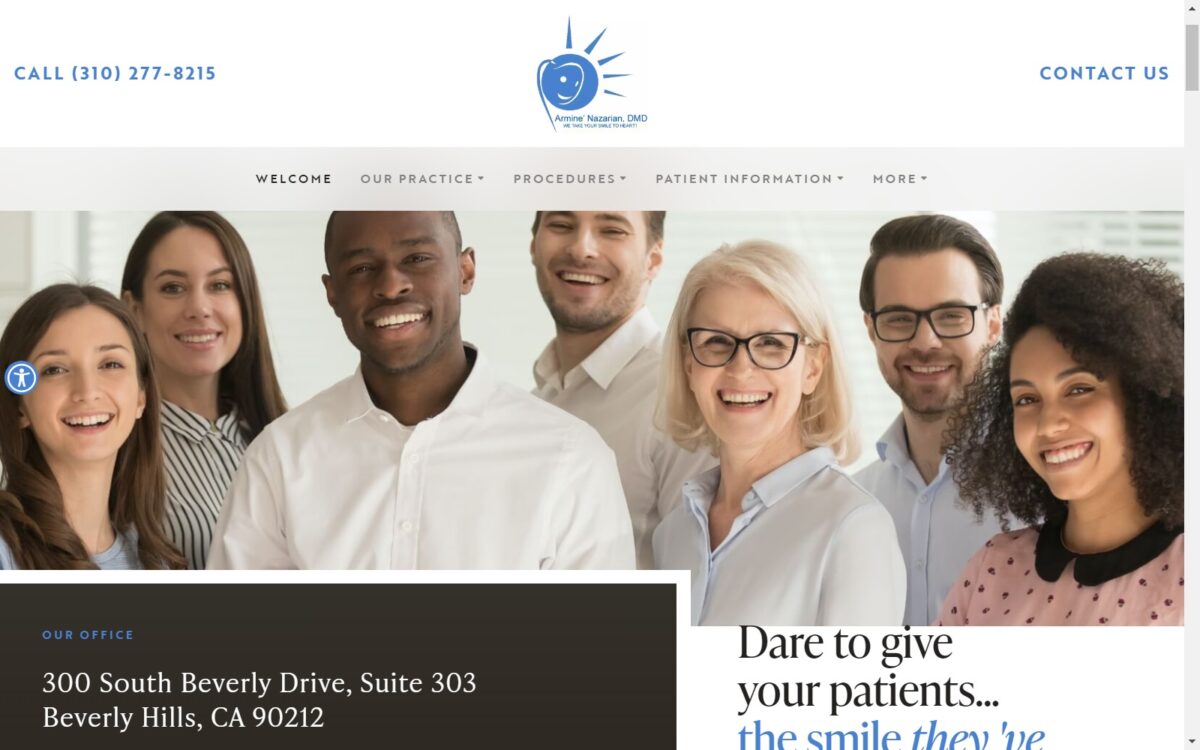 beverlyhillsdentist.com screenshot