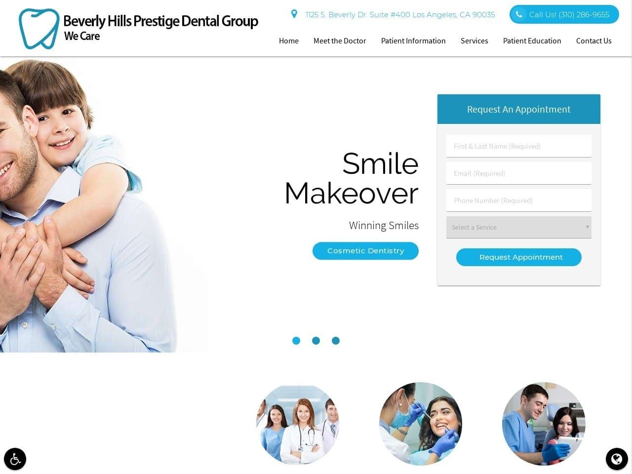 Beverly Hills Dental Website Screenshot from beverlyhillsfamilydentalgroup.com