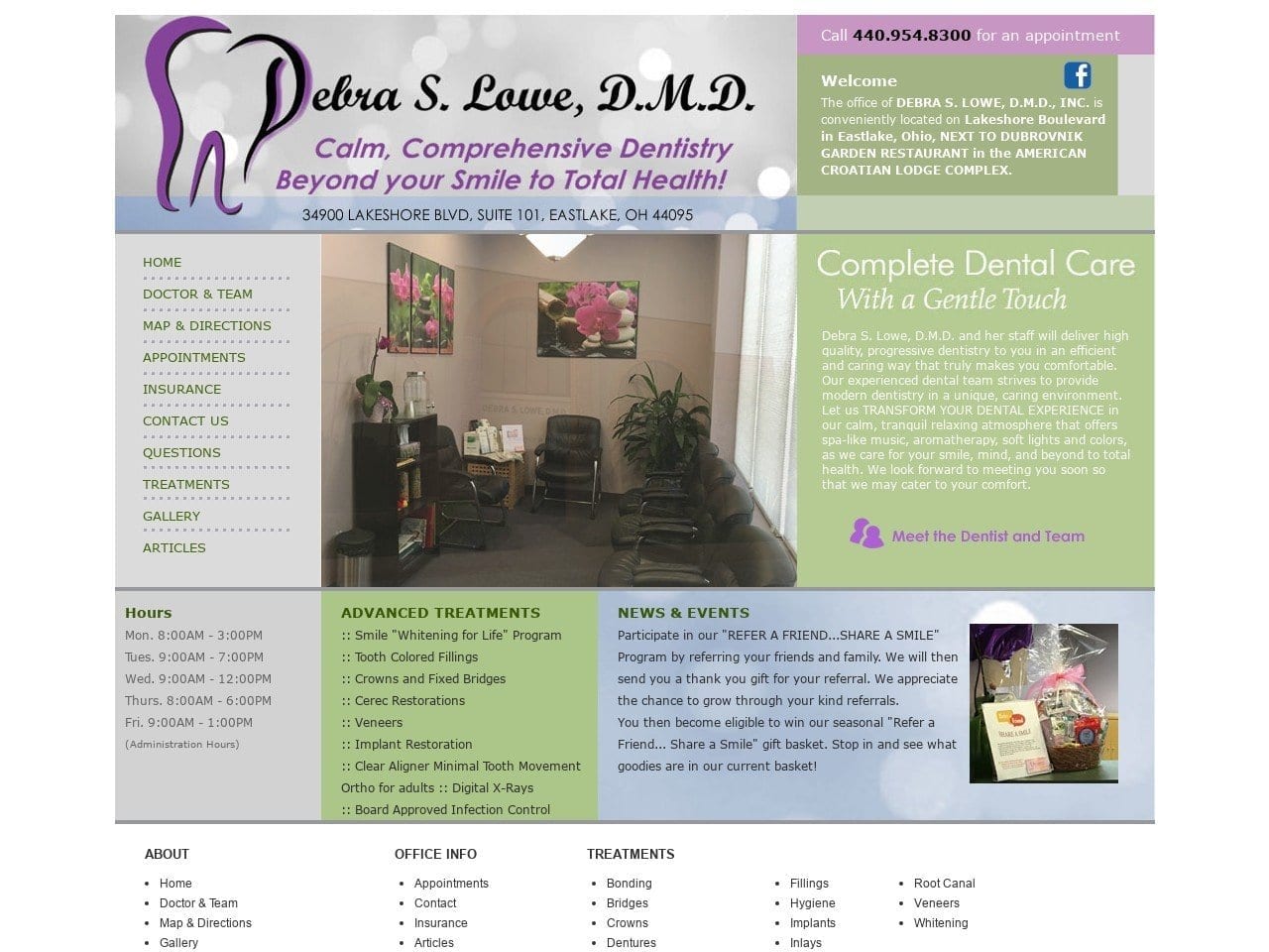 Diane G Nogalo DDS Inc Website Screenshot from beyondyoursmile.com