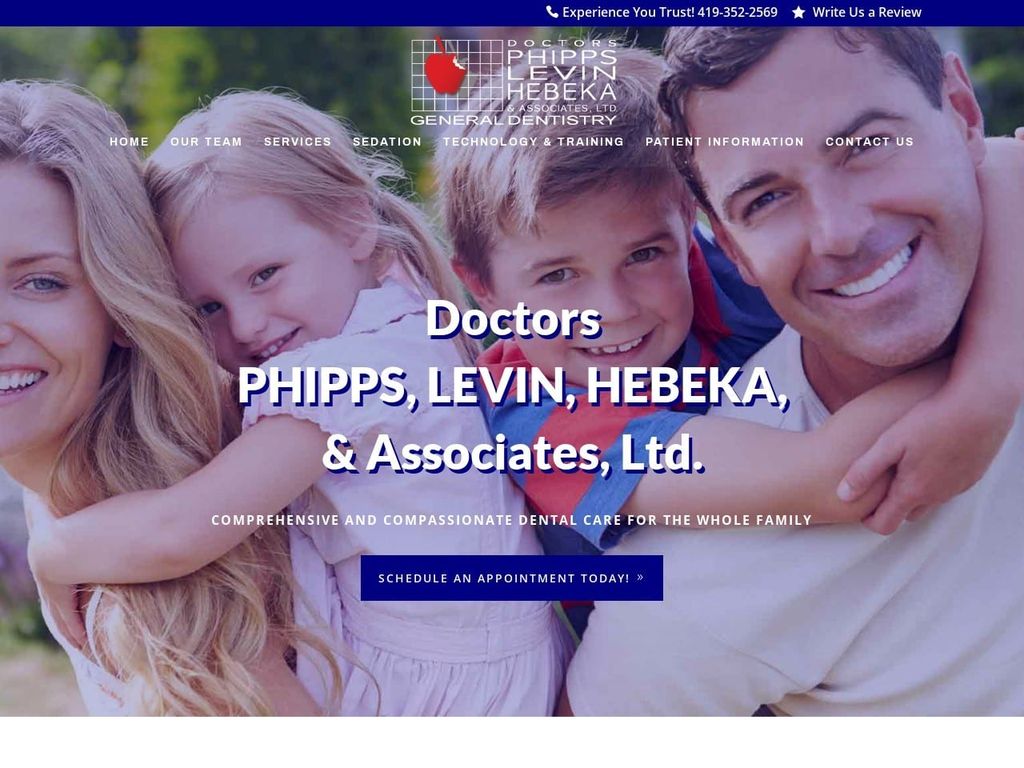 Doctors Phipps Levin Hebeka Dentist Website Screenshot from bgdentistry.com