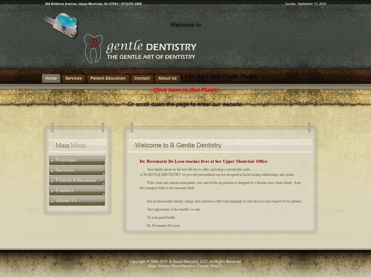 Dr. Rosemarie De Leon DDS Website Screenshot from bgentledentistry.com