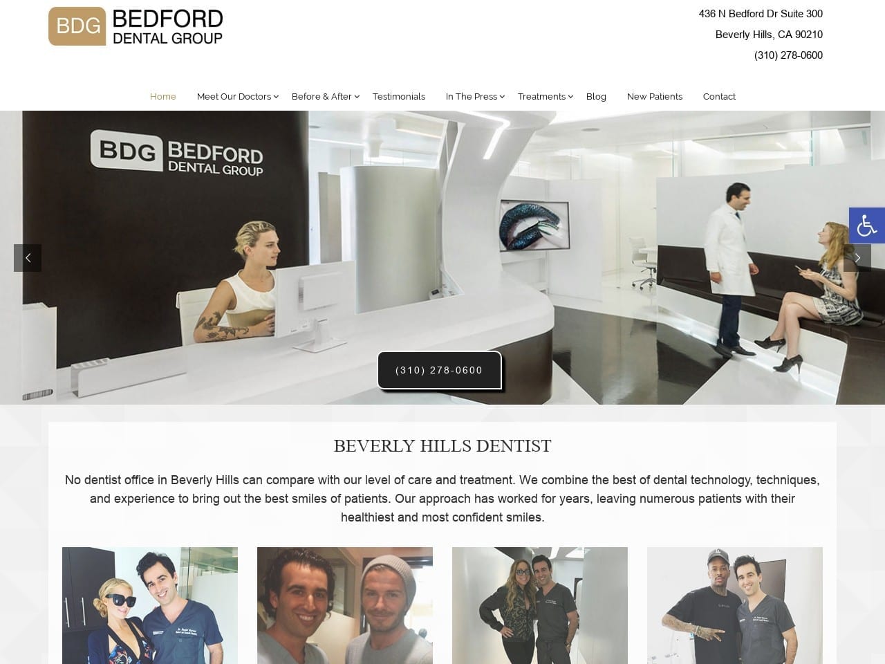 Bedford Dental Group Website Screenshot from bhdentists.com