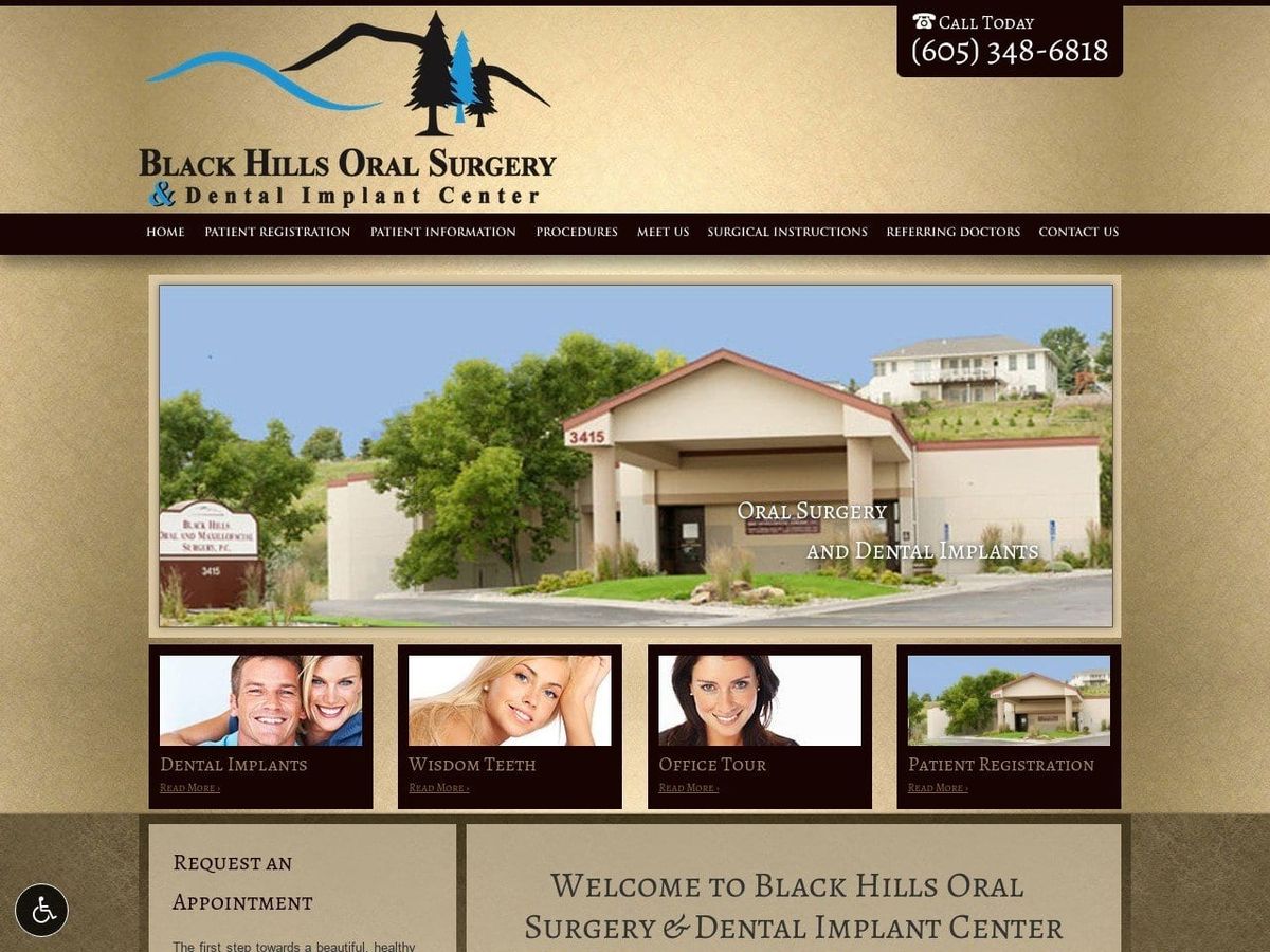 Black Hills Oral Website Screenshot from bhoralsurgery.com