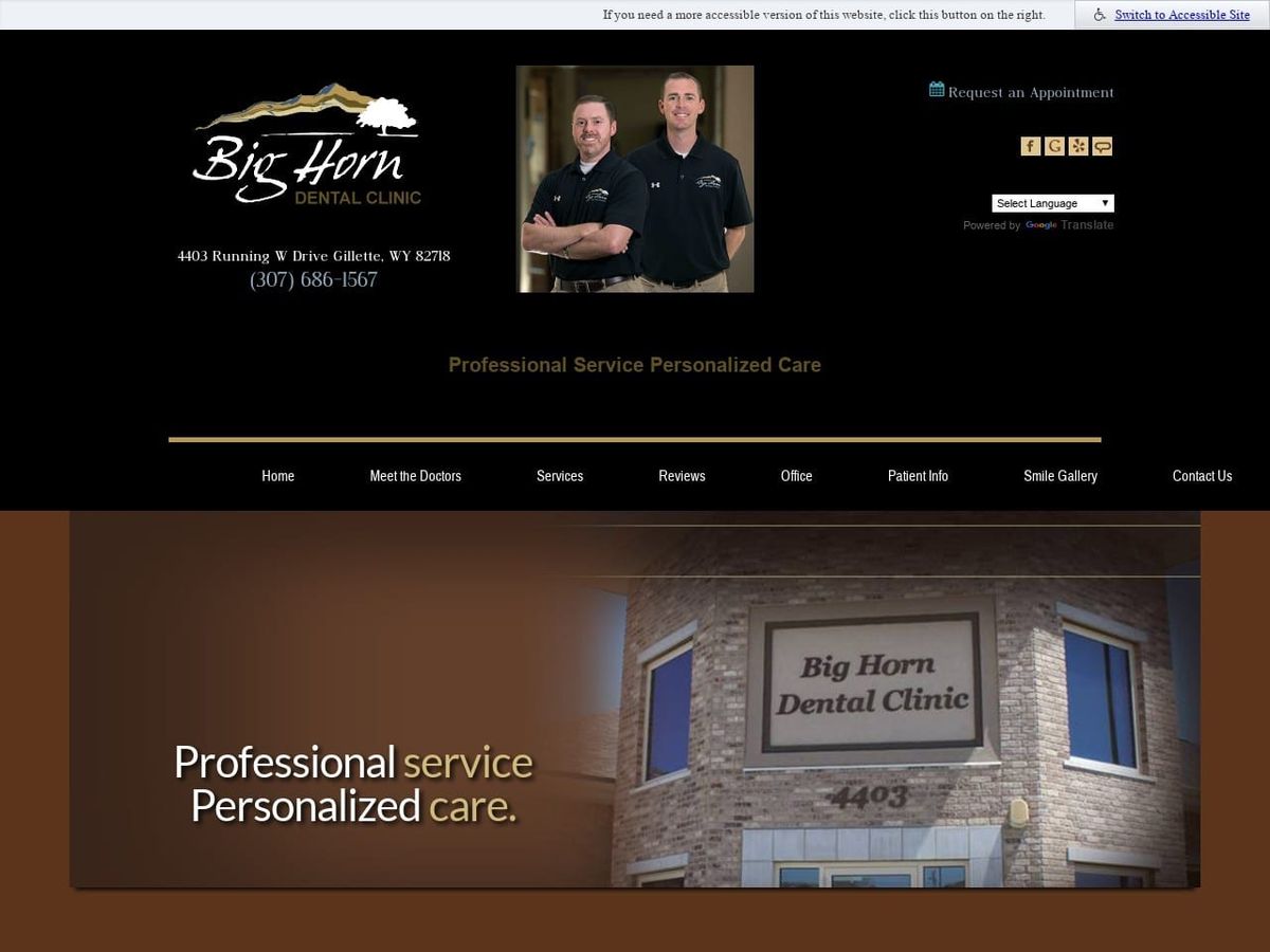 Bighorn Dental Website Screenshot from bighorndental.com