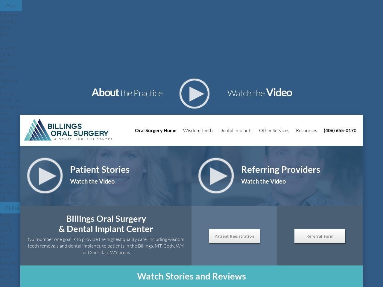 Billings Oral Surgery Dentist Website Screenshot from billingsoralsurgery.com