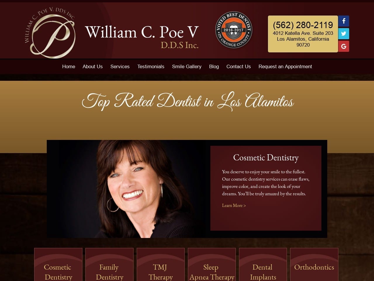 Poe William C DDS Website Screenshot from billpoedds.com