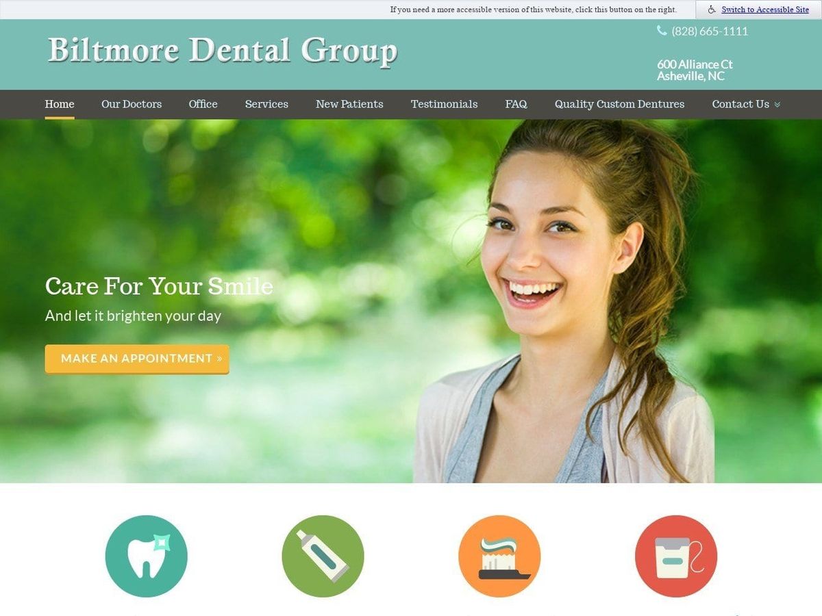 Biltmore Dental Group Website Screenshot from biltmoredentistry.com