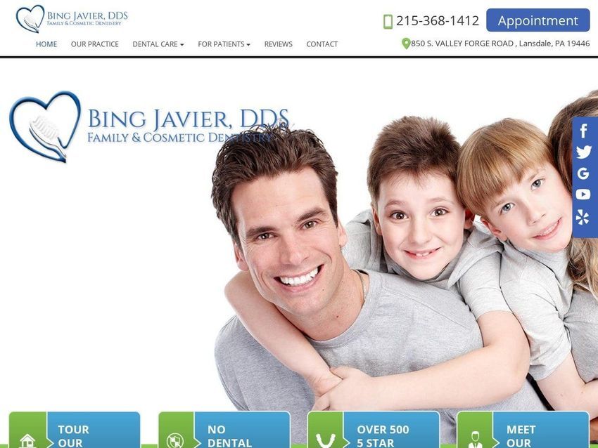 Bing Javier DDS Website Screenshot from bingjavierdds.com