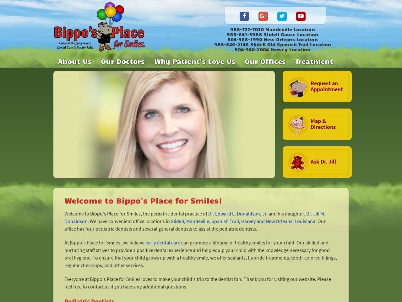 Dr. Jill Donaldson DDS Website Screenshot from bipposplace.com