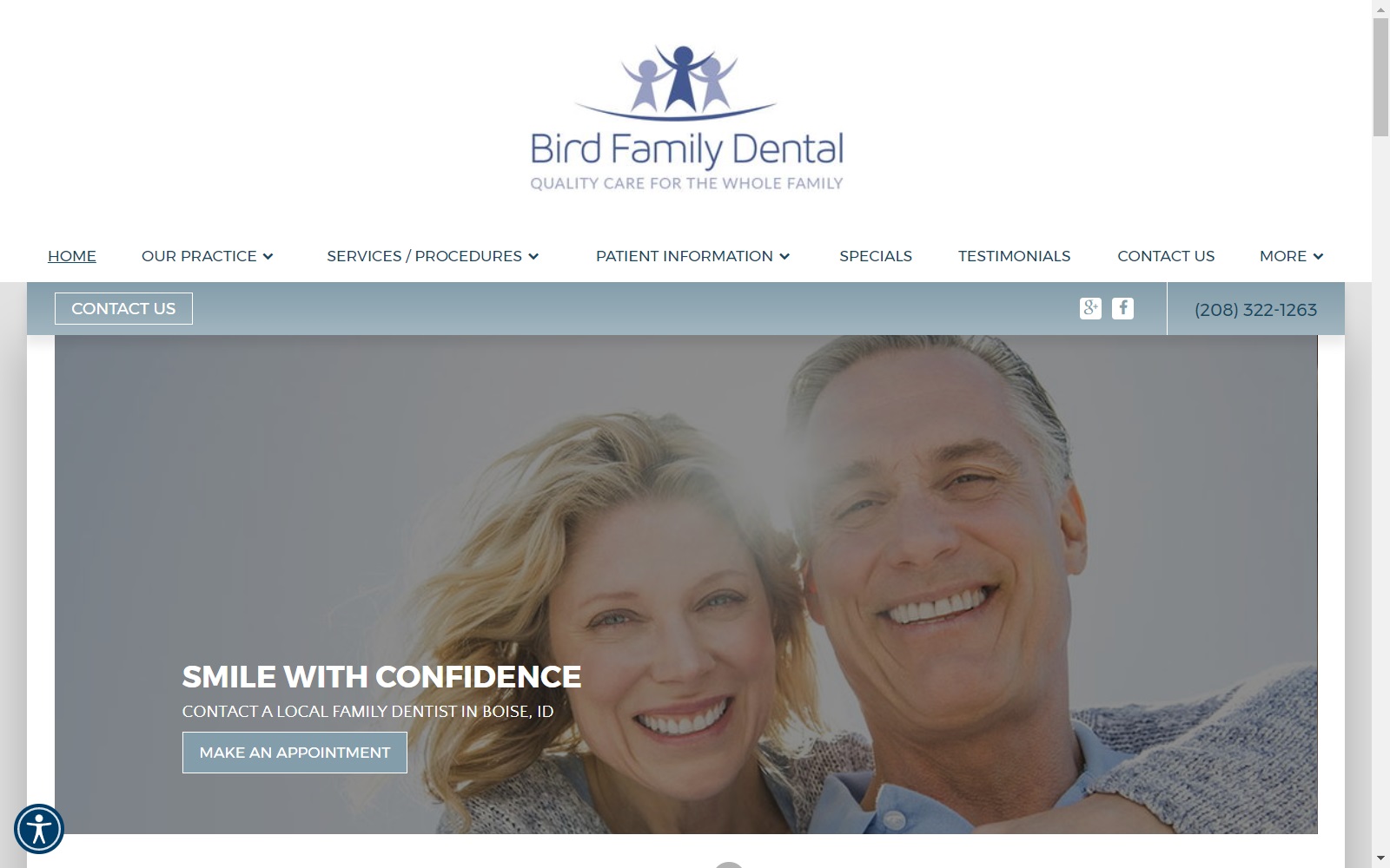 birdfamilydental.com screenshot