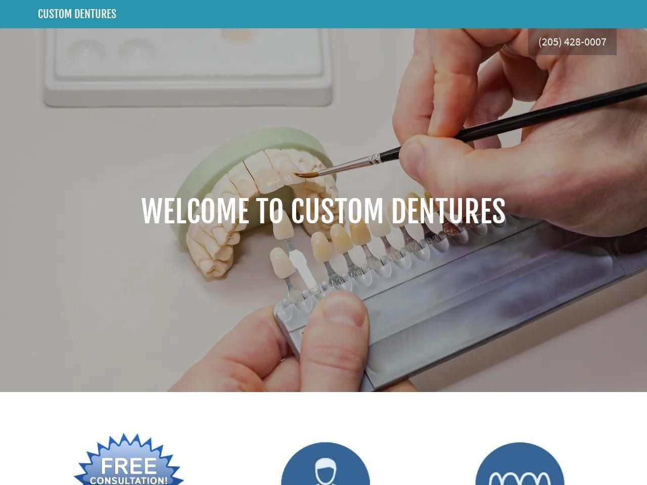 Custom Dentures Website Screenshot from birminghamdentures.com