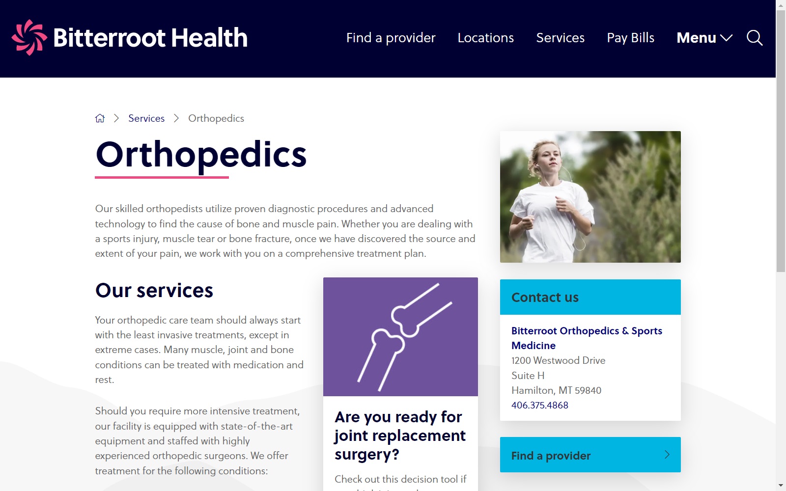 bitterroothealth.org_services_orthopedics screenshot