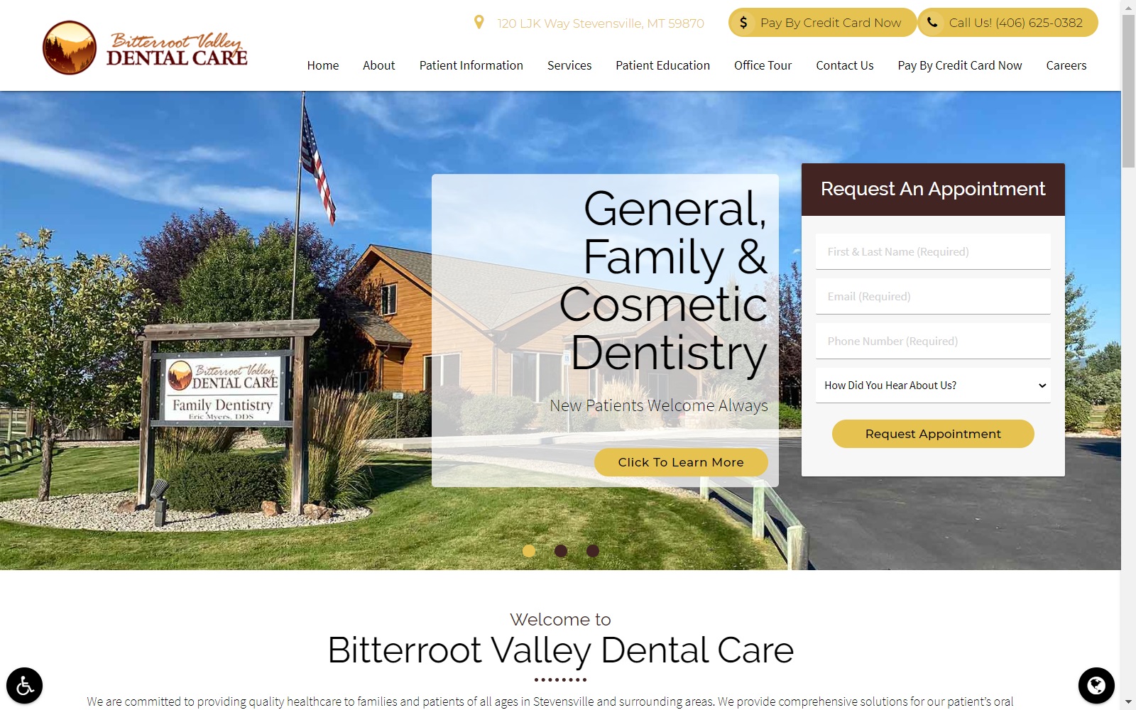 bitterrootvalleydentalcare.com screenshot