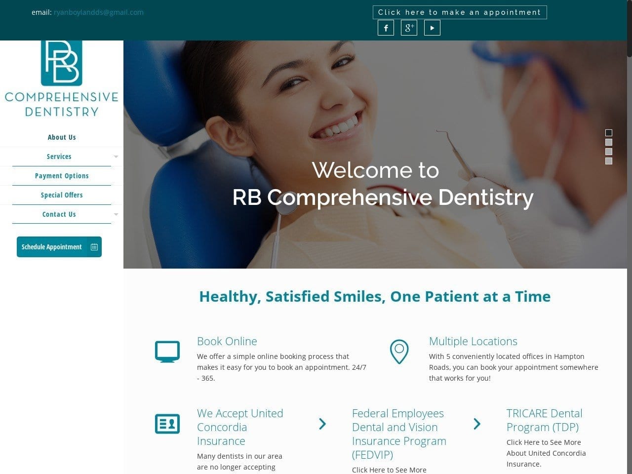 Dr. Randall L. Bittner Family Dentist Website Screenshot from bittnerdental.com