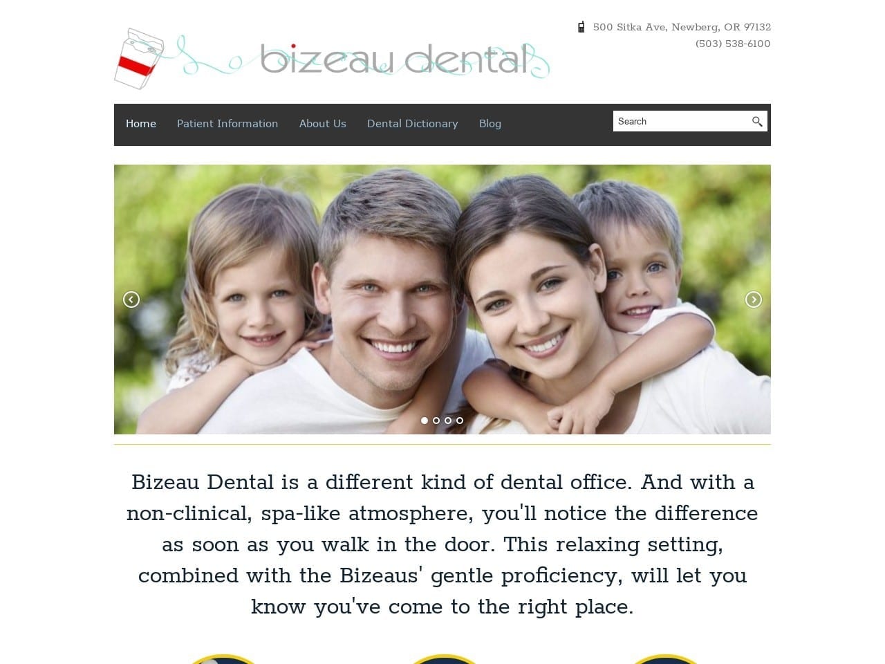 Bizeau Dental Website Screenshot from bizeaudental.com