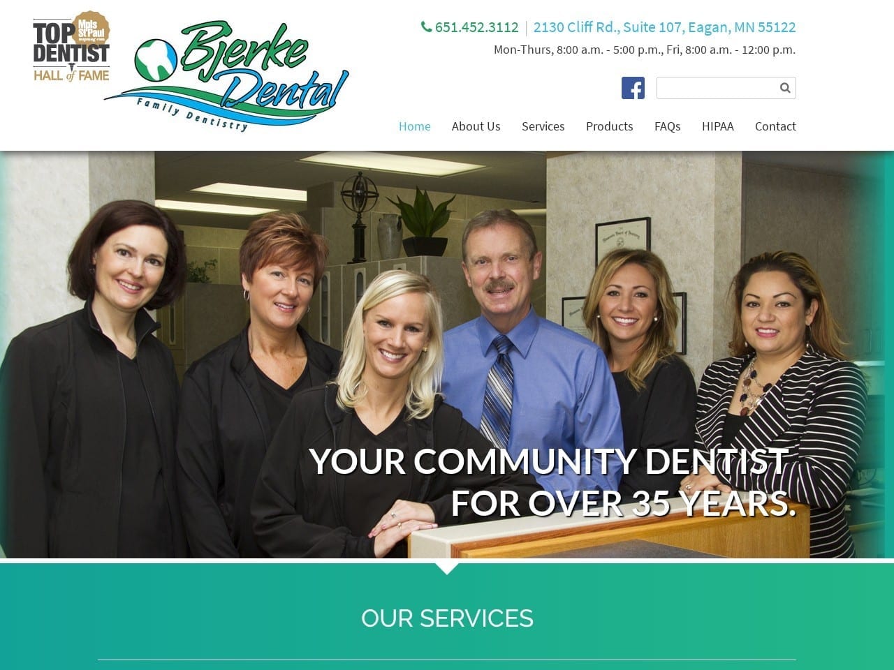 Bjerke Dental Website Screenshot from bjerkedental.com