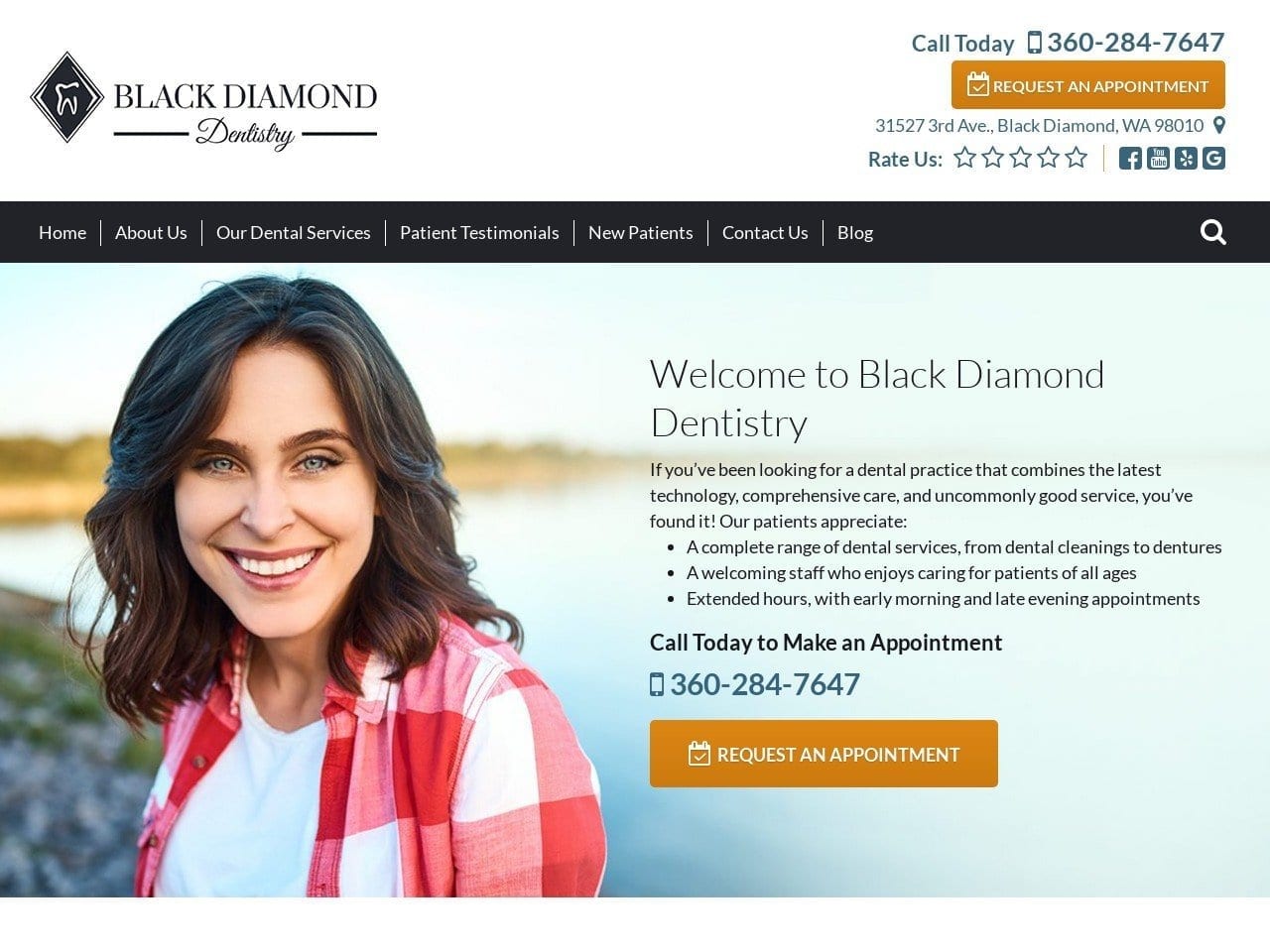 Black Diamond Dentist Website Screenshot from blackdiamonddentistry.com