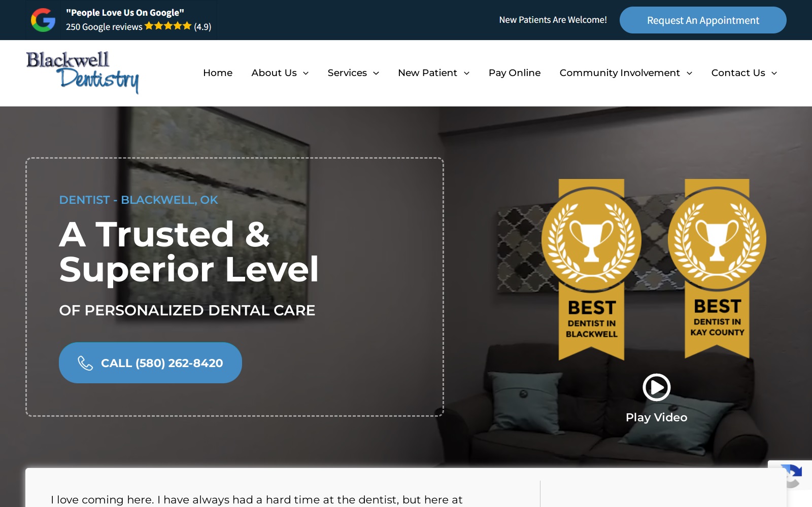 blackwelldentist.com screenshot