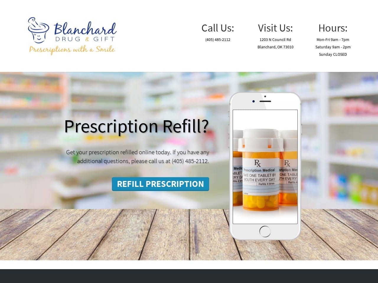 Blanchard Drug Dentist Website Screenshot from blancharddrug.com