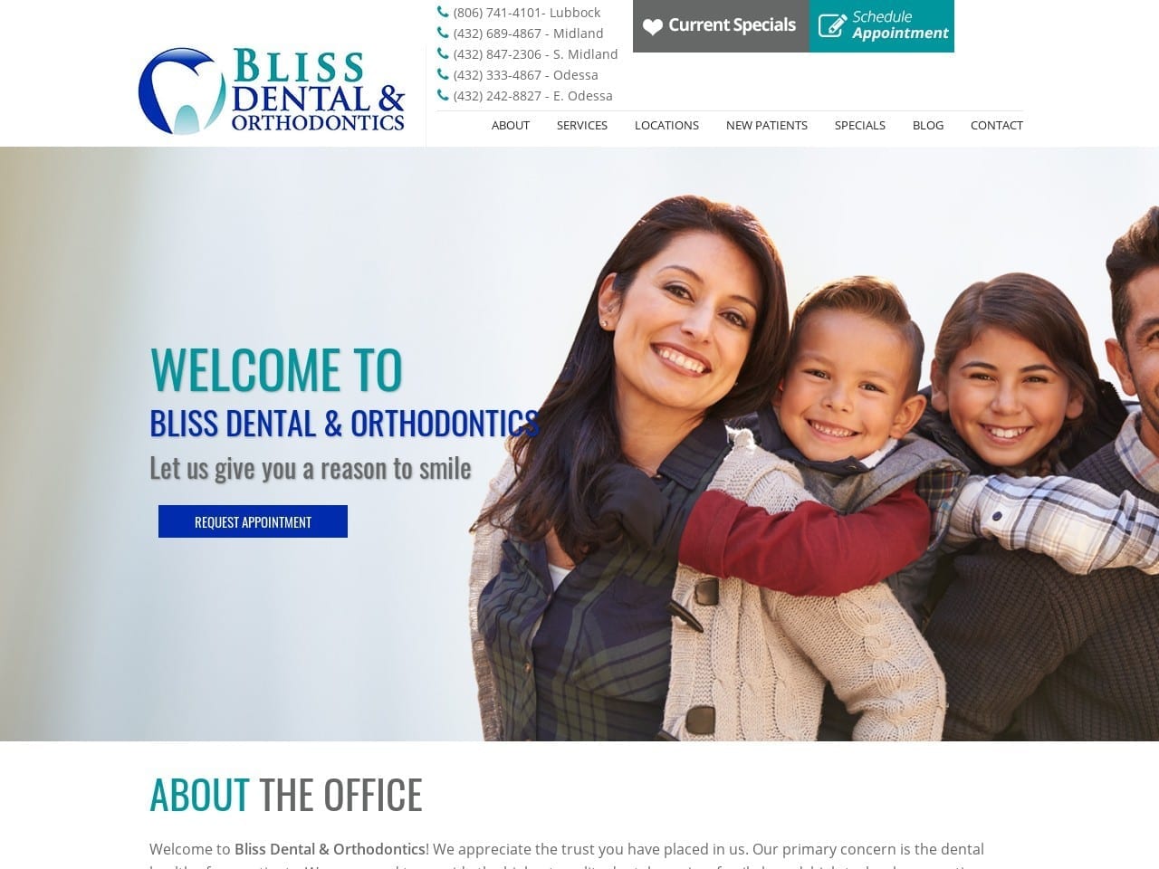 Bliss Dental Website Screenshot from blisssmiles.com