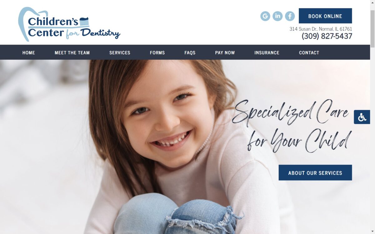 bloomingtonpediatricdentist.com screenshot