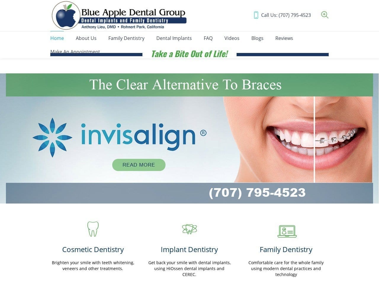 Blue Apple Dental Group Website Screenshot from blueappledentalgroup.com