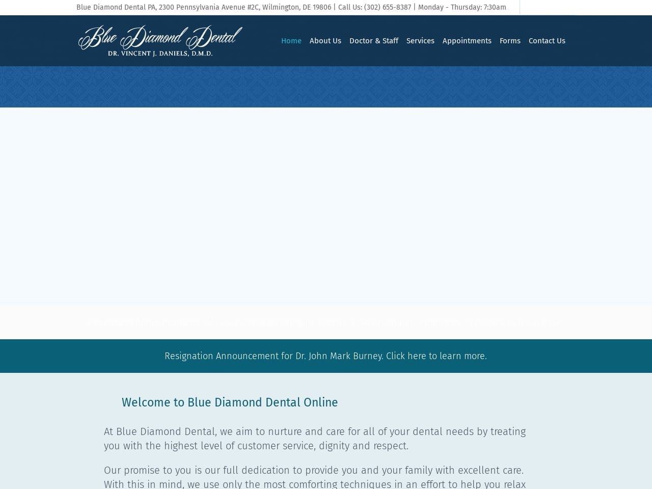 Blue Diamond Dental Website Screenshot from bluediamonddental.com