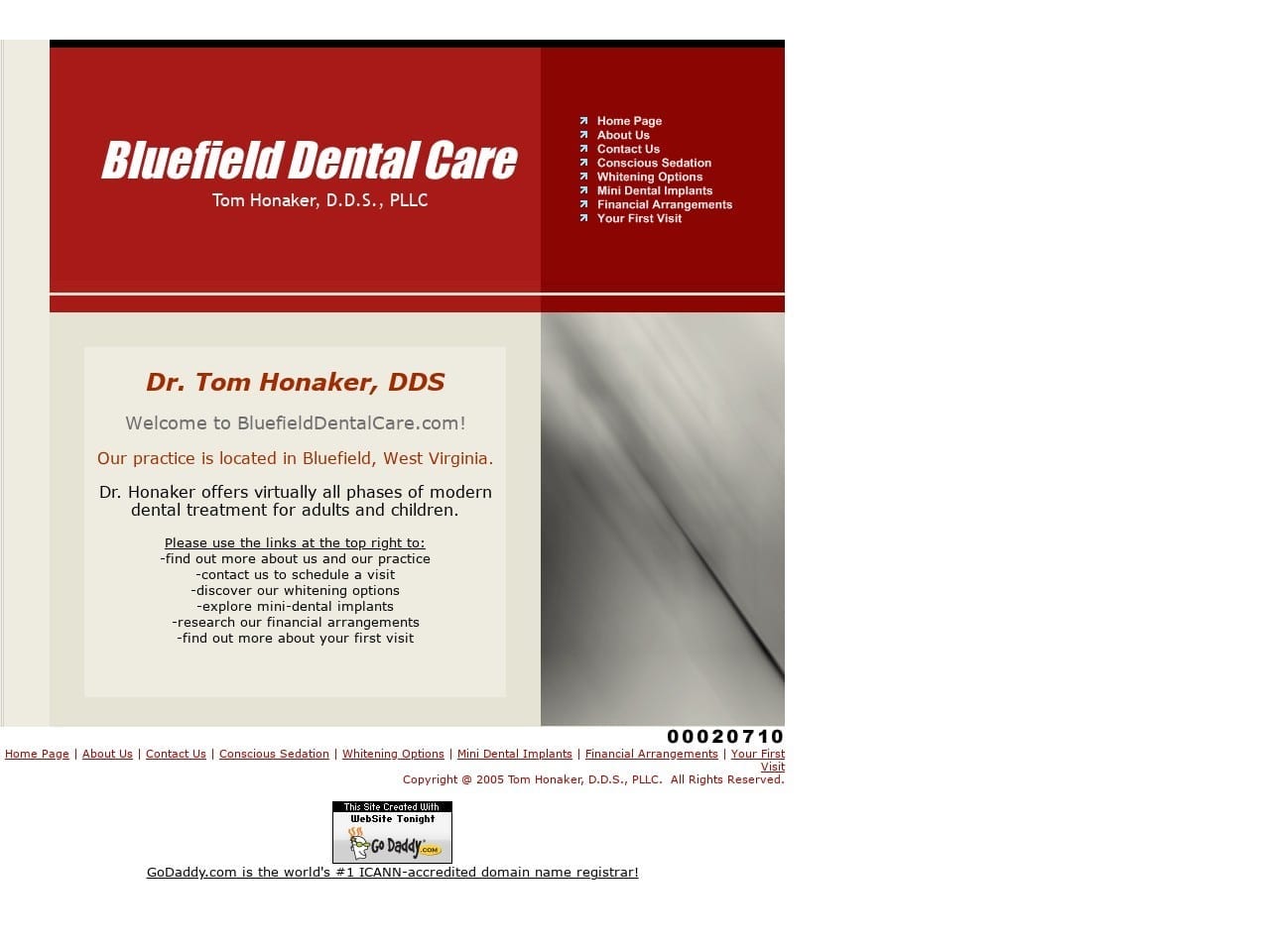 Tom Honaker PLLC Website Screenshot from bluefielddentalcare.com