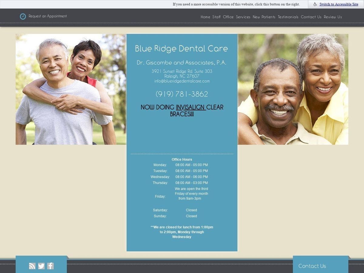 Blue Ridge Dental Care Eva Y Ku DMD PC Website Screenshot from blueridgedentalcare.com