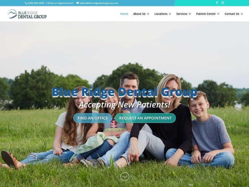 Blue Ridge Dental Group Black David DDS Website Screenshot from blueridgedentalgroup.com