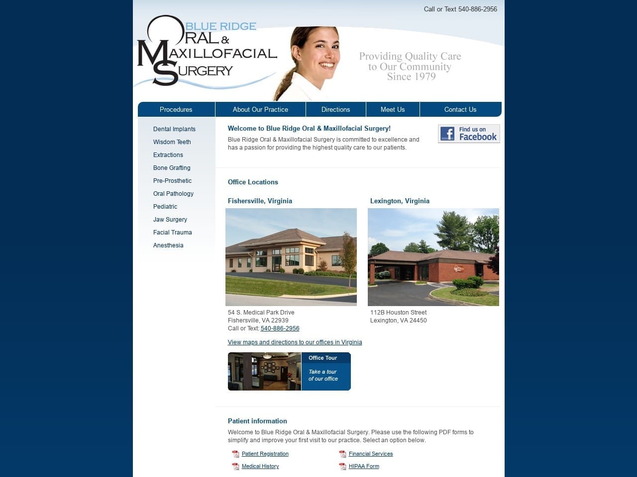 Blue Ridge Oral Website Screenshot from blueridgeoralsurgery.com