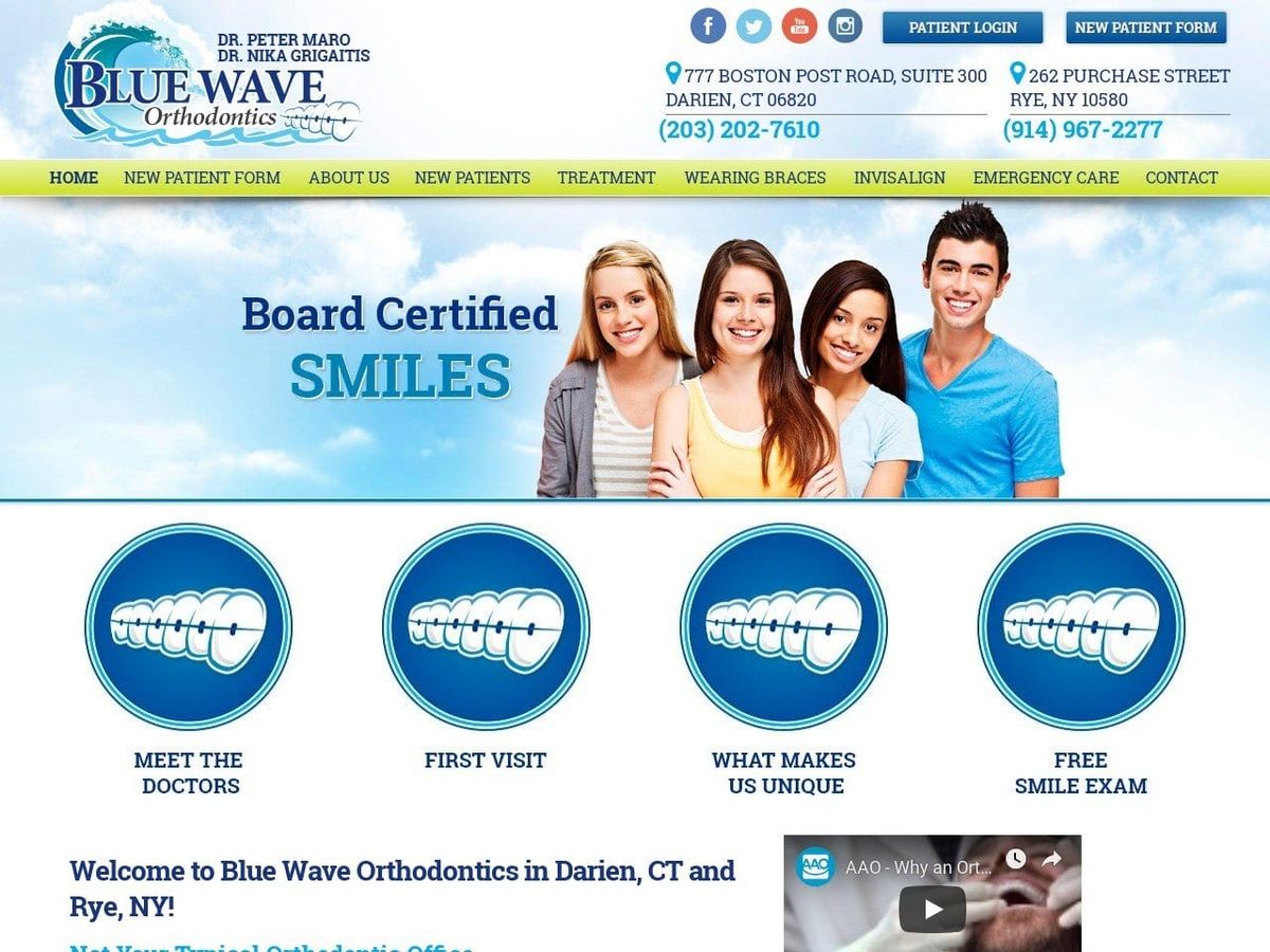 Blue Wave Orthodontics Website Screenshot from bluewaveorthodontics.com