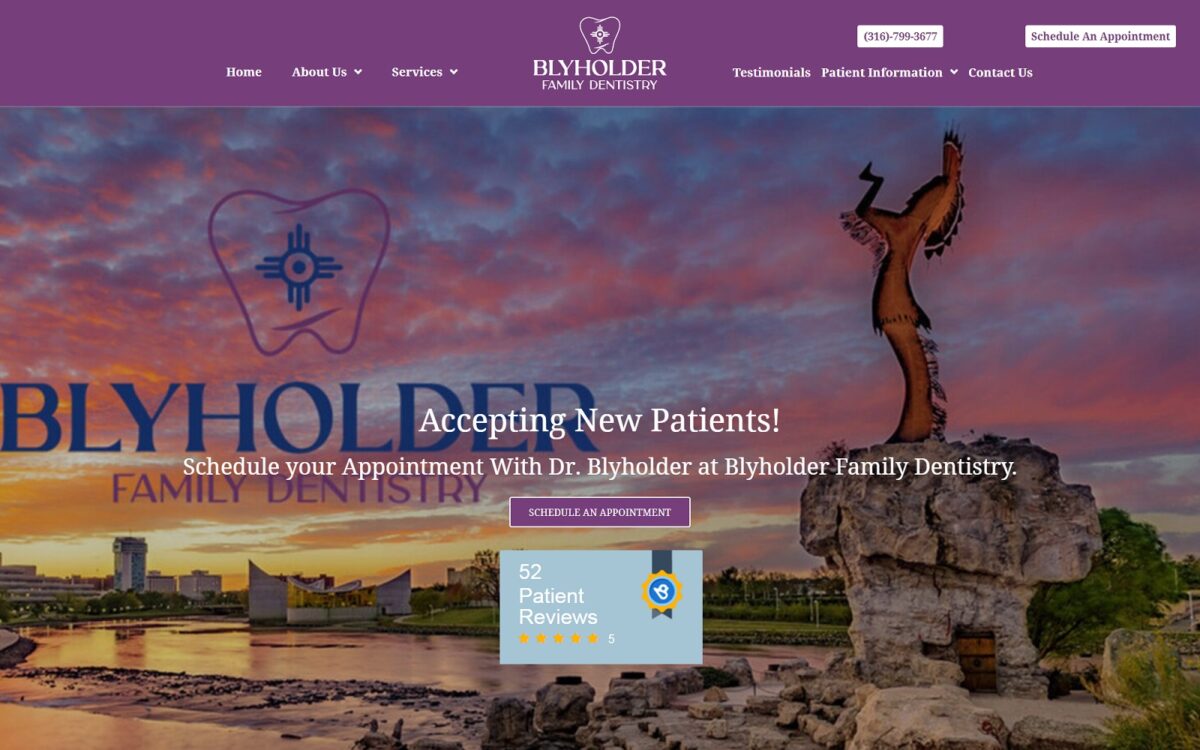 blyholderdentistry.com screenshot