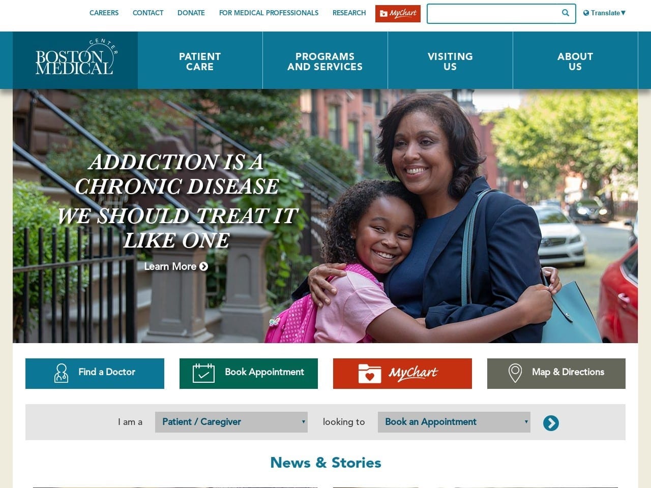 Boston Medical Center Website Screenshot from bmc.org