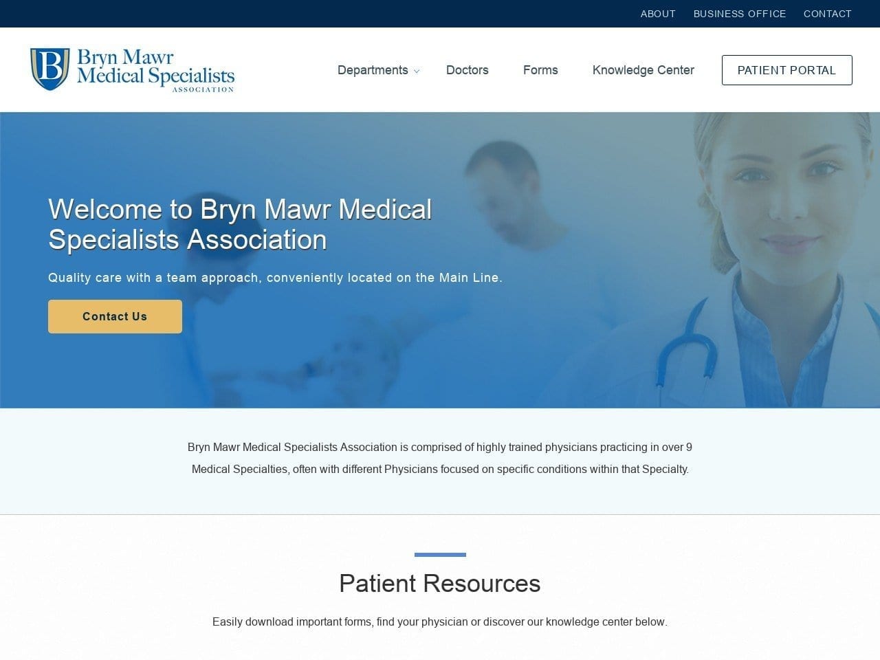 Bryn Mawr Medical Website Screenshot from bmmsa.com