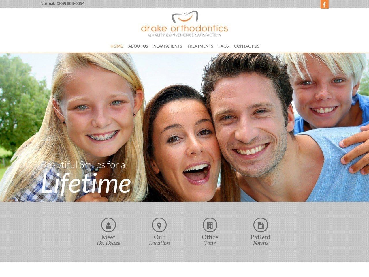 Drake Orthodontics Website Screenshot from bnbraces.com