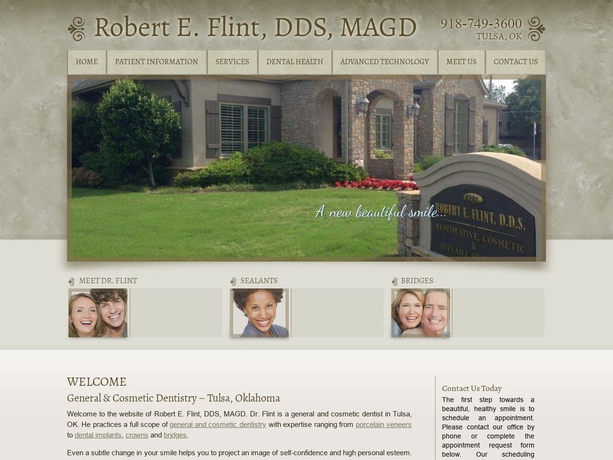 Flint Robert E DDS Website Screenshot from bobflintdds.com