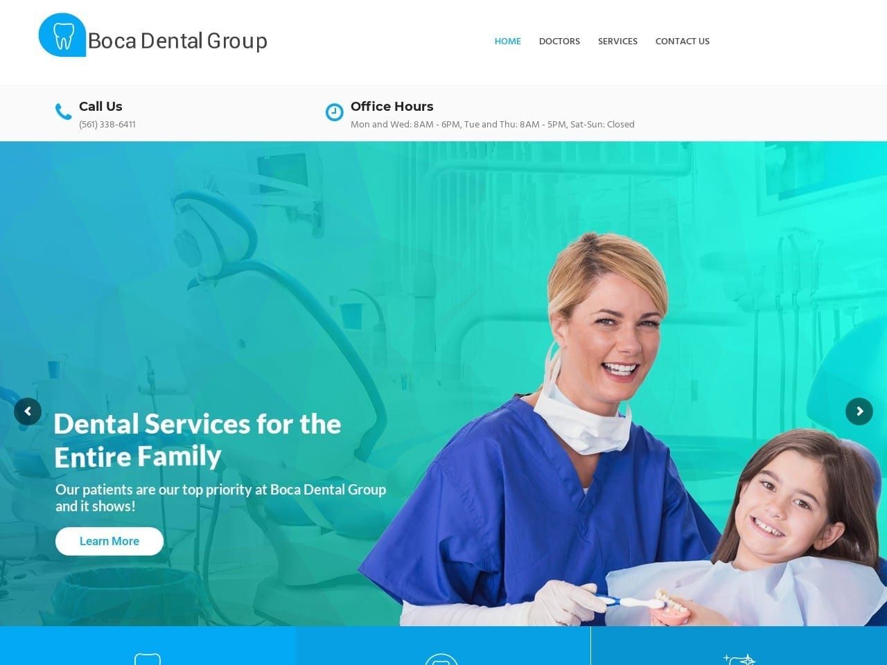 Boca Dental Group Website Screenshot from bocadentalgroup.com